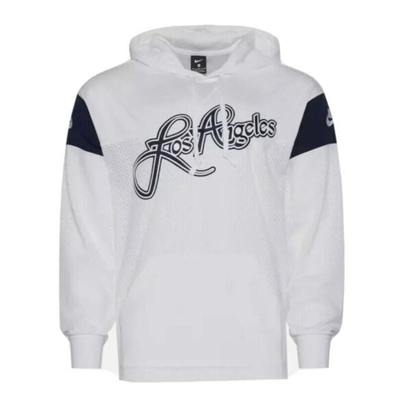Nike Los Angeles Sz M Men’s Athletic Football LA Pullover Hoodie White NEW $100 - Picture 1 of 7